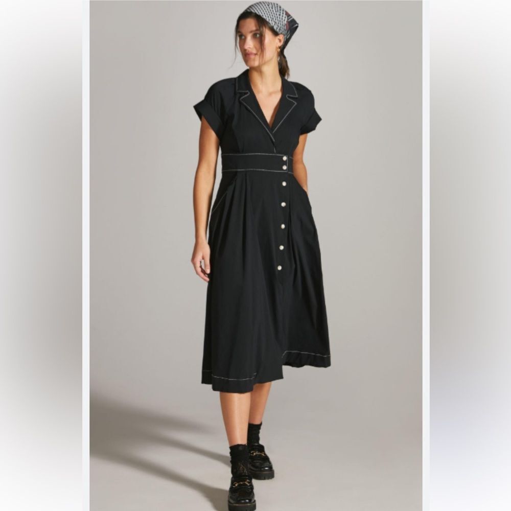 Maeve Poplin Midi Shirtdress Black Open Back Anthropologie
AC15